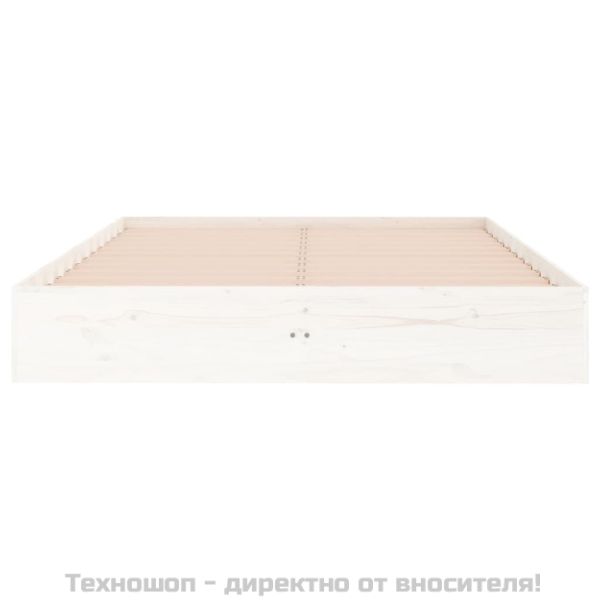 Рамка за легло, бяла, дърво масив, 120x190 см, Small Double