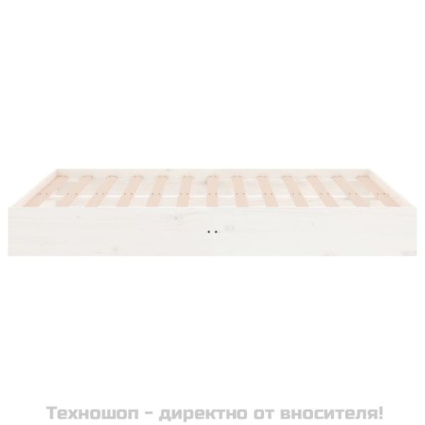 Рамка за легло, бяла, дърво масив, 120x190 см, Small Double