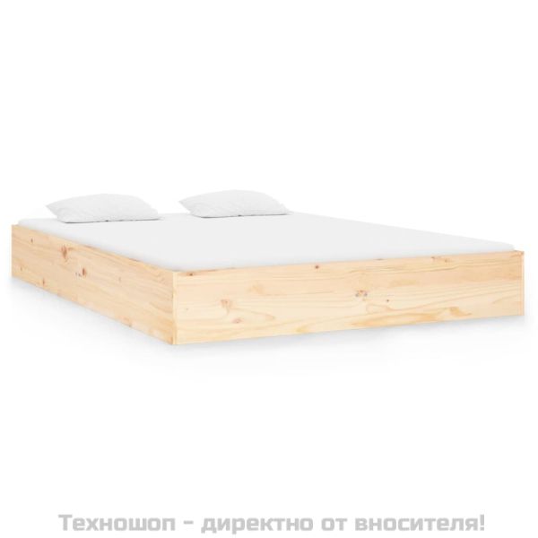 Рамка за легло, дърво масив, 135x190 cм, Double