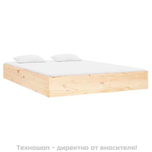 Рамка за легло, дърво масив, 135x190 cм, Double