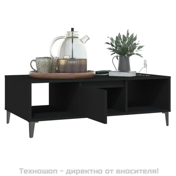 Маса за кафе, черна, 103,5x60x35 см, инженерно дърво