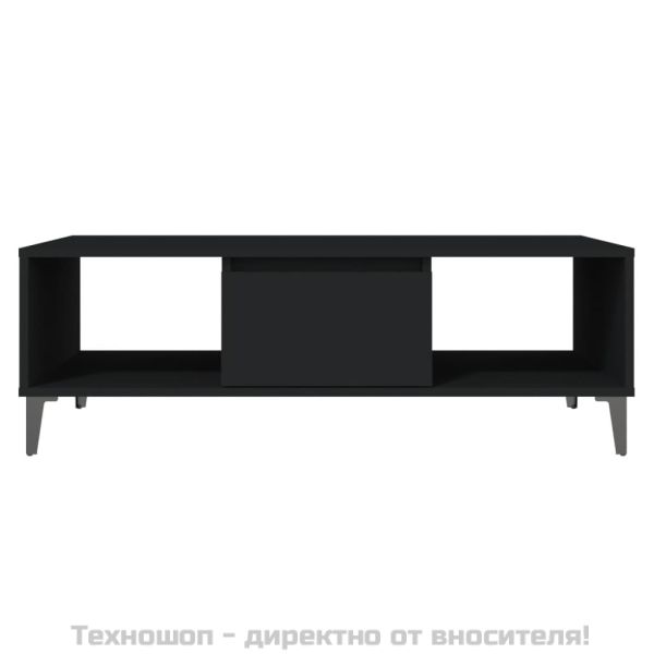 Маса за кафе, черна, 103,5x60x35 см, инженерно дърво