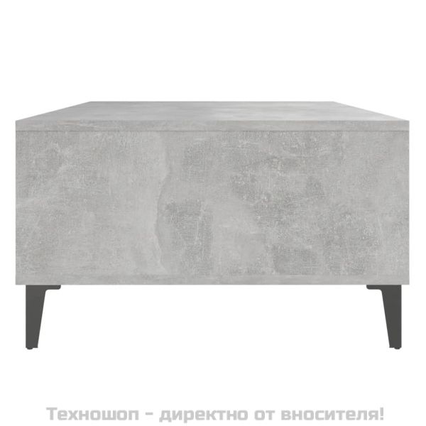 Маса за кафе, бетонно сива, 103,5x60x35 см, инженерно дърво