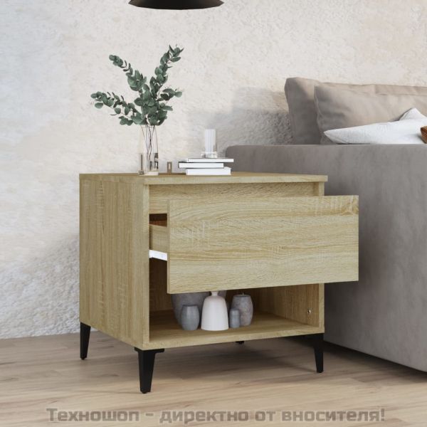 Странична маса, Дъб сонома, 50x46x50 см, инженерно дърво