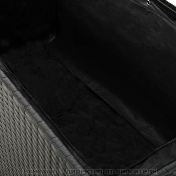 Градински сандък за съхранение, черен, 120x50x60 см, полиратан