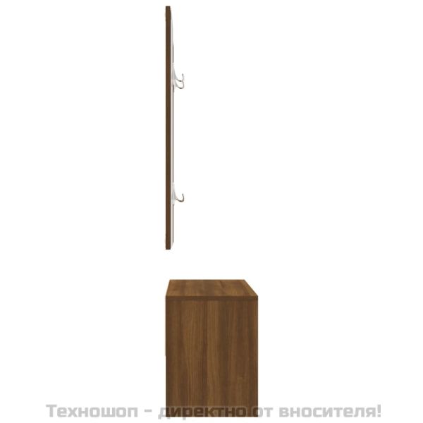 Комплект мебели за антре, Кафяв дъб, инженерно дърво