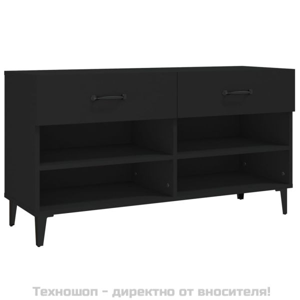 Шкаф за обувки, бял, 102x35x55 см, инженерно дърво