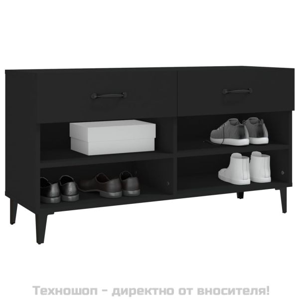 Шкаф за обувки, бял, 102x35x55 см, инженерно дърво