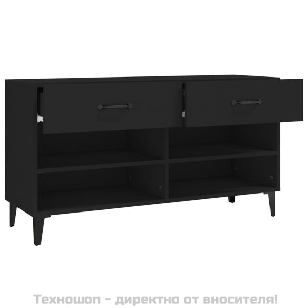 Шкаф за обувки, бял, 102x35x55 см, инженерно дърво