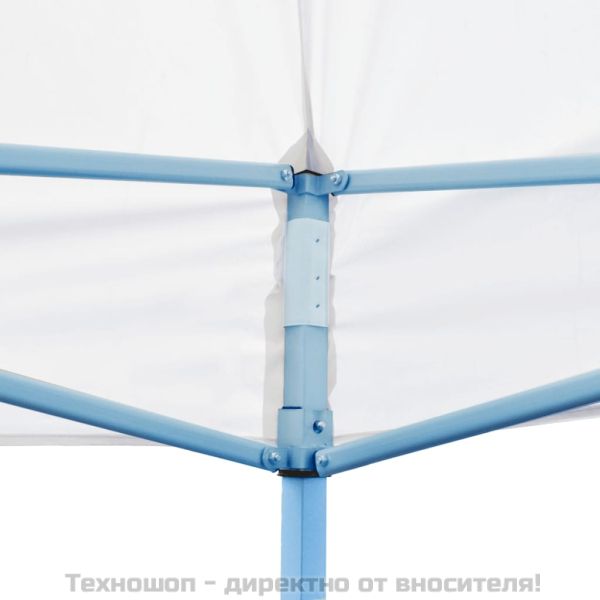 Сгъваема парти шатра със странични стени, 3x6 м, стомана, бяла