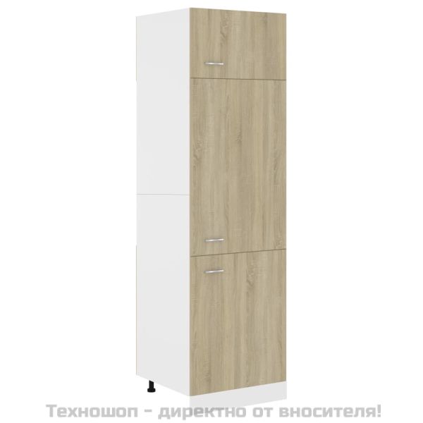 Шкаф за хладилник, дъб сонома, 60x57x207 см, инженерно дърво