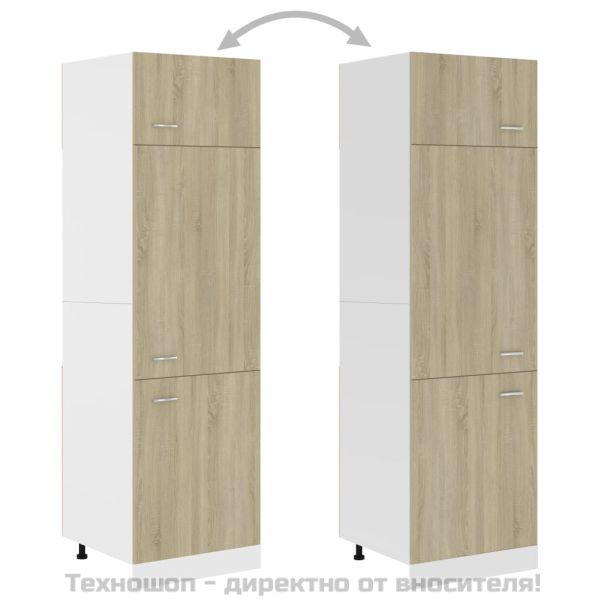 Шкаф за хладилник, дъб сонома, 60x57x207 см, инженерно дърво