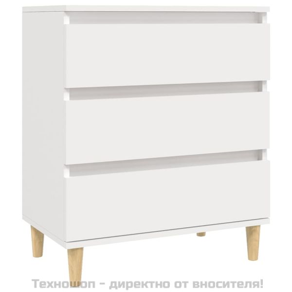 Сайдборд, бял, 60x35x70 см, инженерно дърво