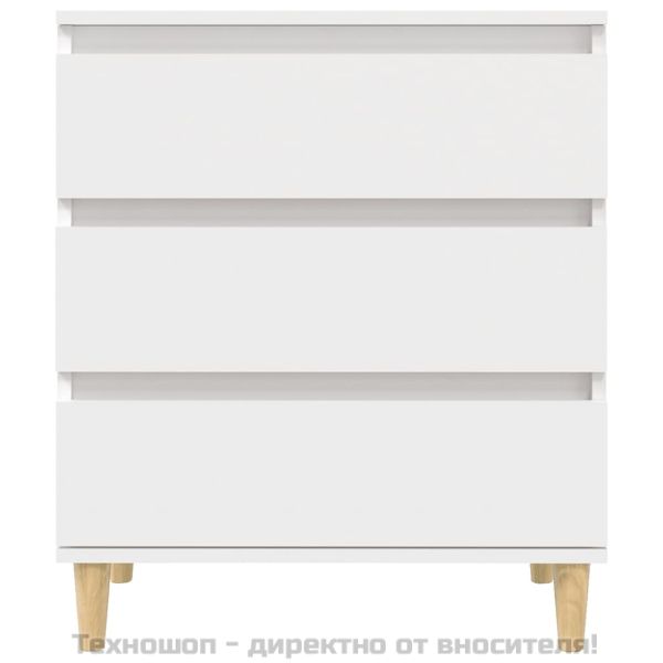 Сайдборд, бял, 60x35x70 см, инженерно дърво