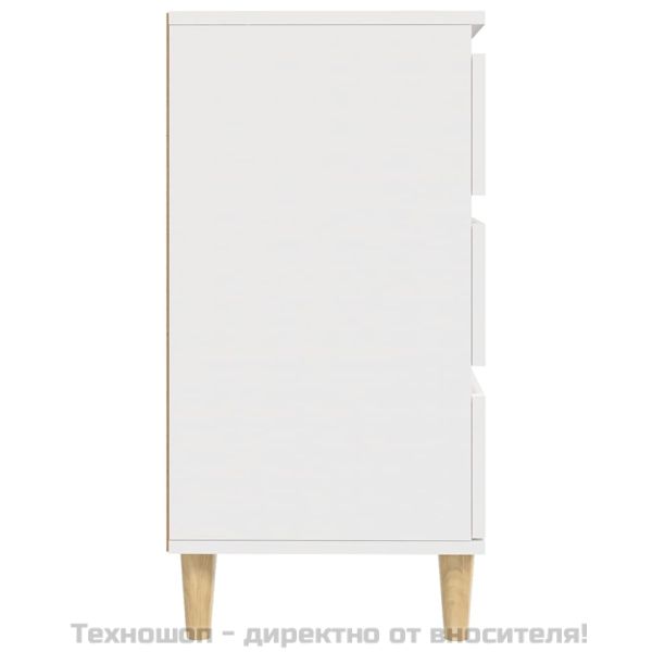 Сайдборд, бял, 60x35x70 см, инженерно дърво
