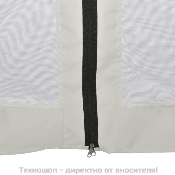 Шестоъгълна pop-up шатра с 6 стени кремавобяла 3,6x3,1 м
