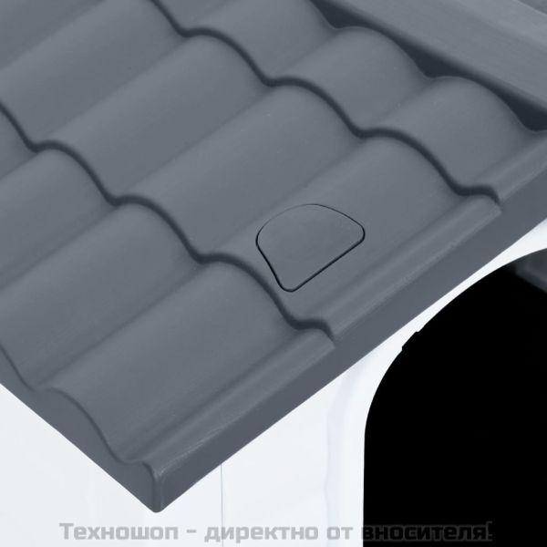 Кучешка къщичка, сива, 90,5x68x66 см, полипропилен