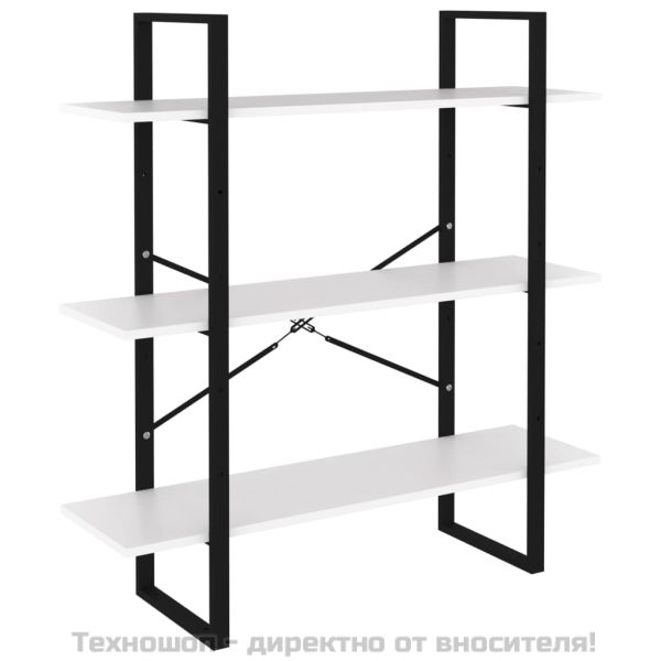 Библиотека, бял, 100x30x105 см, инженерно дърво