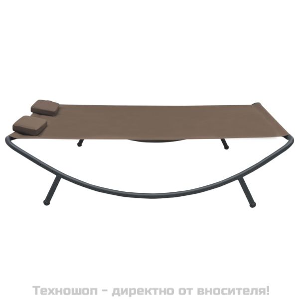 Градинско лаундж легло, текстил, кафяво