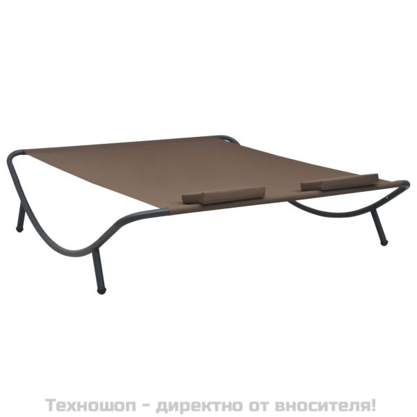 Градинско лаундж легло, текстил, кафяво