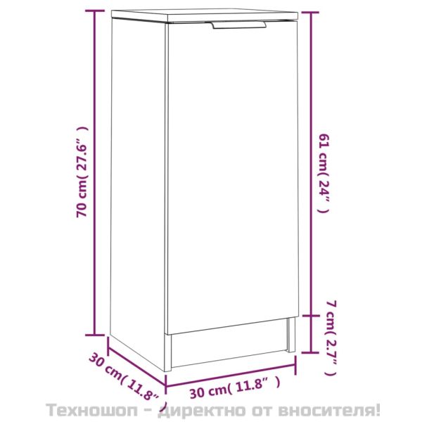 Сайдборди, 2 бр, бетонно сиви, 30x30x70 см, инженерно дърво
