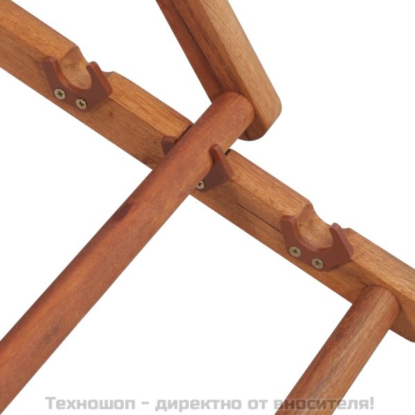 Сгъваем плажен стол, текстил и дървена рамка, червен