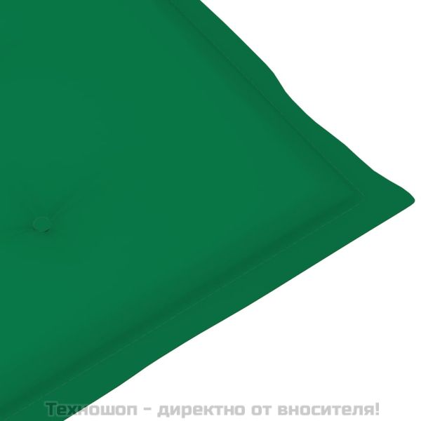 Възглавници за столове с облегалки 2 бр зелени 120x50x3 см плат