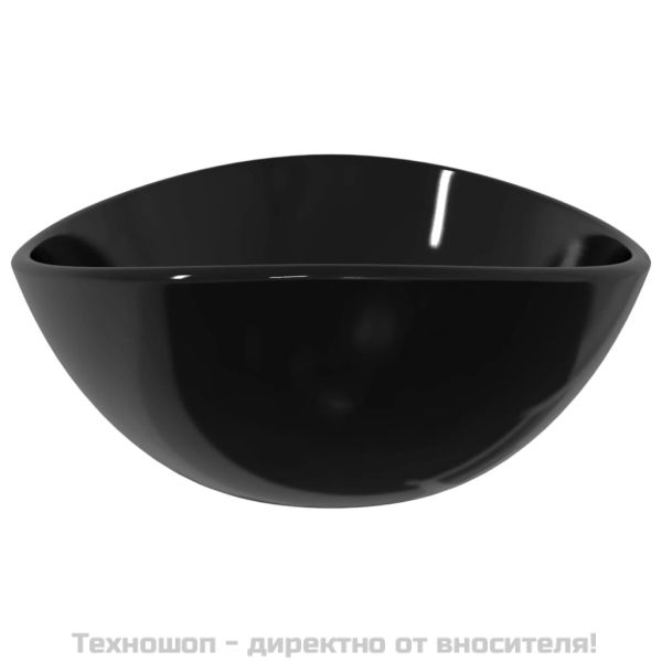 Мивка, закалено стъкло, 54,5x35x15,5 см, черна