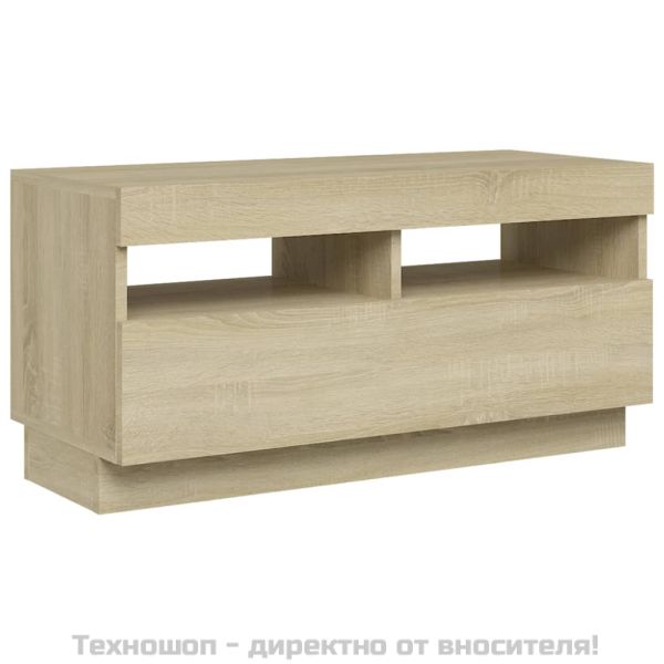 ТВ шкаф с LED осветление, дъб сонома, 80x35x40 см
