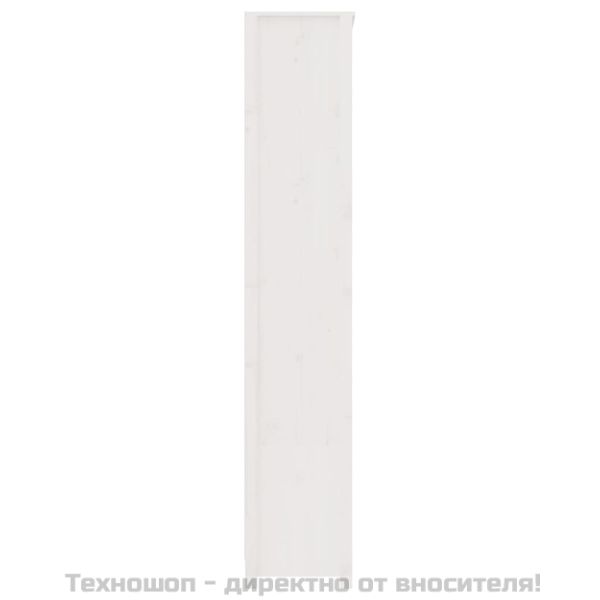 Библиотека, бяла, 80x35x183 см, борово дърво масив