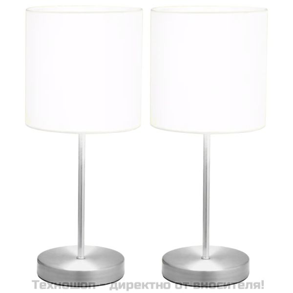 Настолни лампи, 2 бр, сензорен бутон, бели, E14