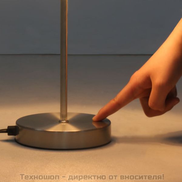 Настолни лампи, 2 бр, сензорен бутон, бели, E14