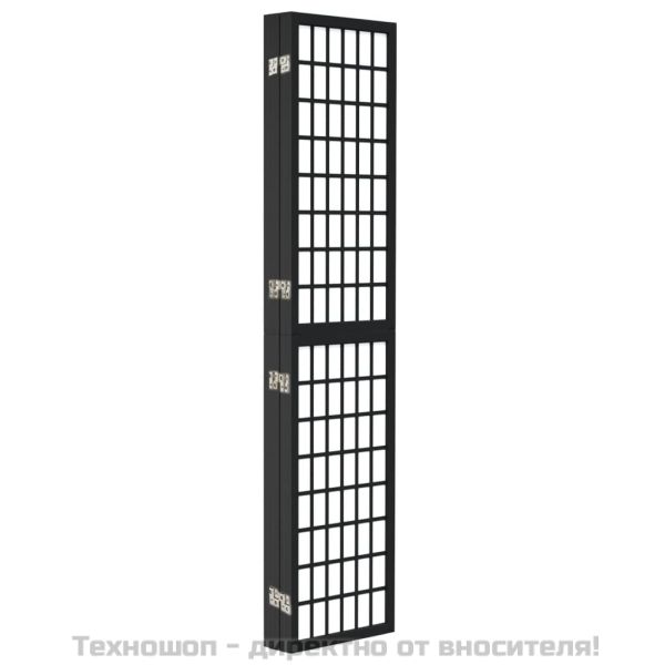 Параван за стая, 5 панела, японски стил, 200x170 cм, черен