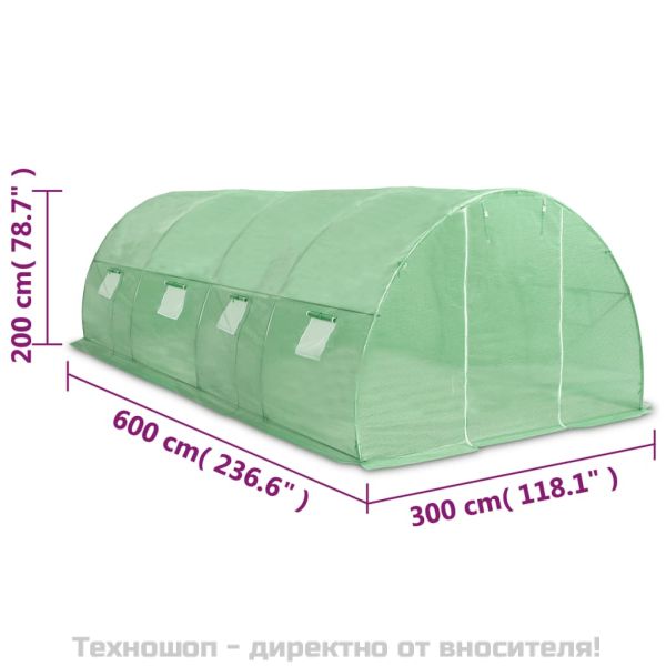 Оранжерия, 18 м², 600x300x200 см