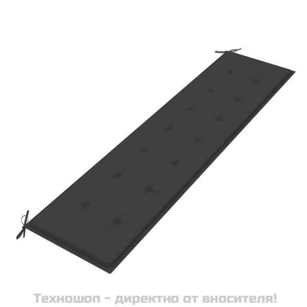 Възглавница за градинска пейка антрацит 200x50x4см оксфорд плат