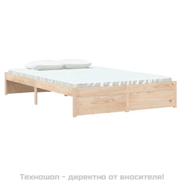 Рамка за легло без матрак, масивна дървесина, 120x200 см