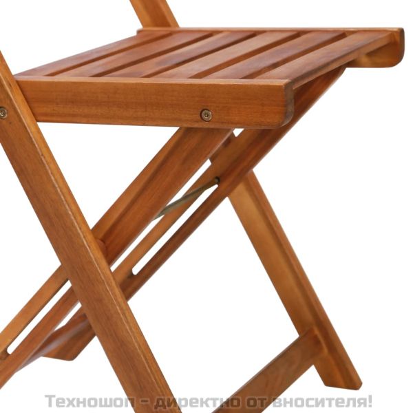 Градински бистро столове, 2 бр, акациево дърво масив