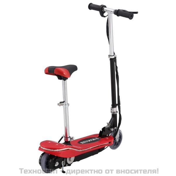 Детска тротинетка със седалка и LED, 120 W, червена