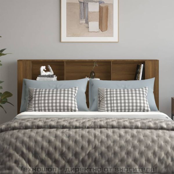 Табла за легло тип шкаф, кафяв дъб, 180x18,5x104,5 см