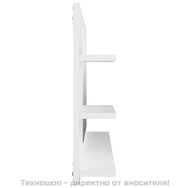 Огледало за баня, бял, 90x10,5x45 см, инженерно дърво