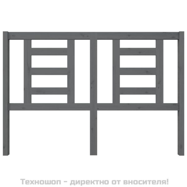 Горна табла за легло, сива, 146x4x100 см, бор масив