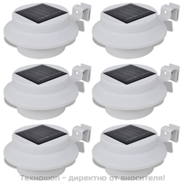 Комплект външни соларни LED лампи за ограда – 6 броя
