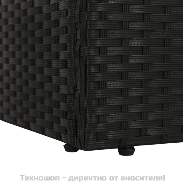 Градинско легло, черно, 195x60 см, полиратан