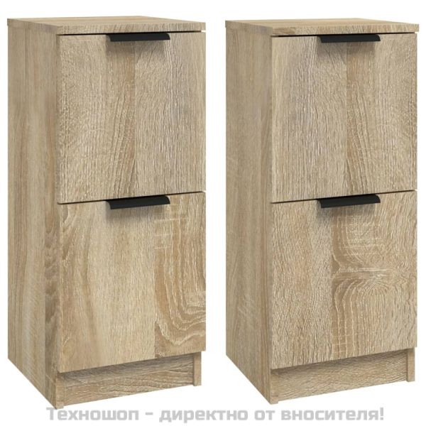 Сайдборди, 2 бр, дъб сонома, 30x30x70 см, инженерно дърво