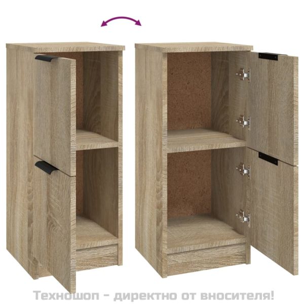 Сайдборди, 2 бр, дъб сонома, 30x30x70 см, инженерно дърво