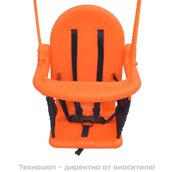 Детска люлка за двора с колан за безопасност, оранжева