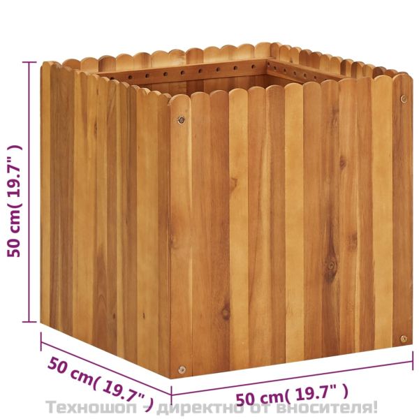 Градинска повдигната леха, 50x50x50 см, акациево дърво масив