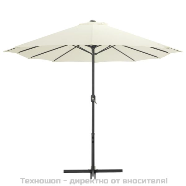 Градински чадър с алуминиев прът, 460x270 см, пясъчен