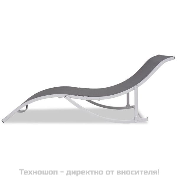 Сгъваеми шезлонги, 2 бр, алуминий и textilene