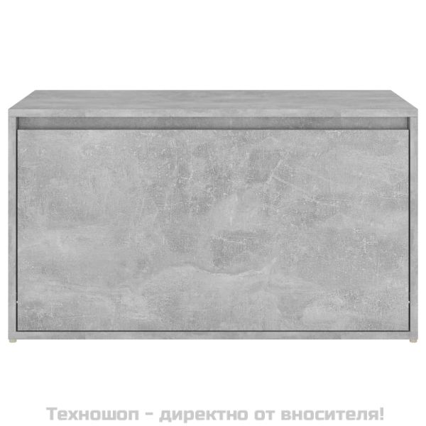 Пейка за коридор, 80x40x45 см, бетонно сива, инженерно дърво